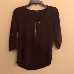 Maroon Blouse with 1/4 sleeves